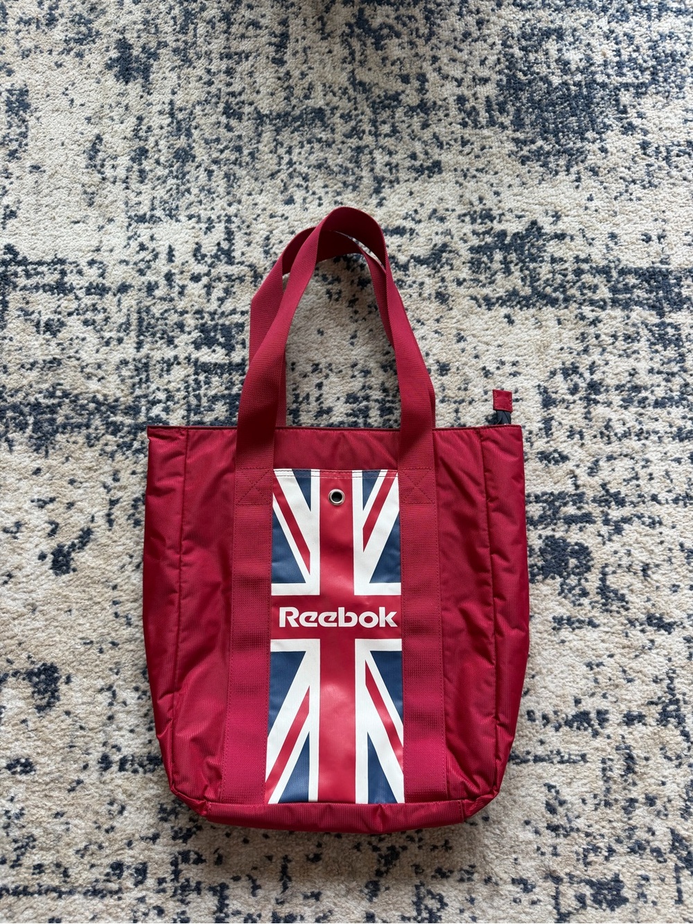 Reebok Burgundy Tote with Union Jack Panel